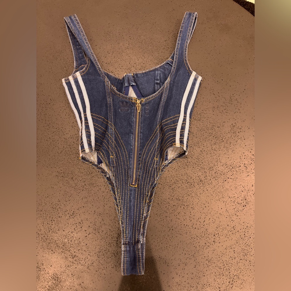 IVY PARK ADIDAS Rodeo Beyonce Denim Bodysuit Size Small VGUC - Picture 9 of 11